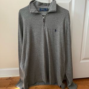 Dark grey polo quarter zip